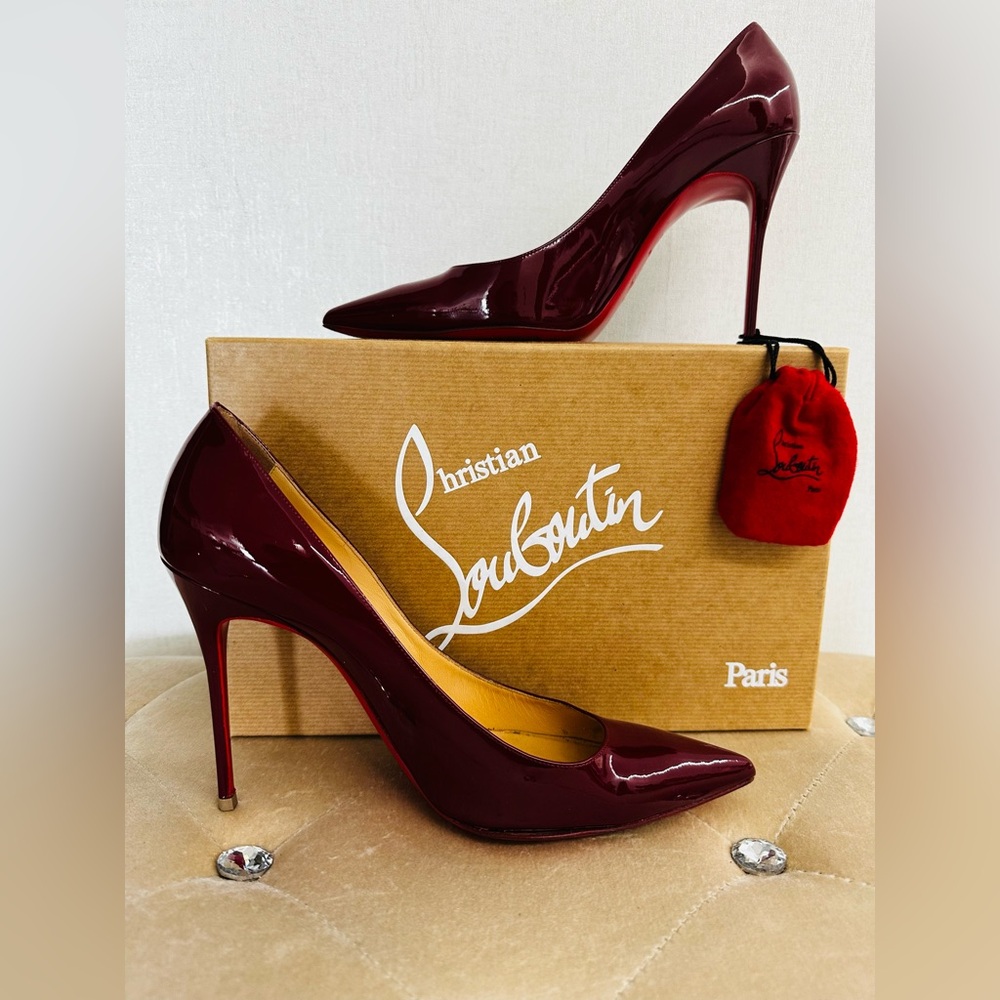 Christian Louboutin Burgundy Patent Heels